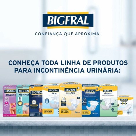 Roupa Íntima Descartável Bigfral Derma Plus Unissex G/XG Absorção Moderada a Intensa 7 unidades