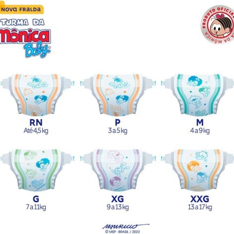 Turma da Mônica Baby Fralda Jumbinho Rn 18 Unidades