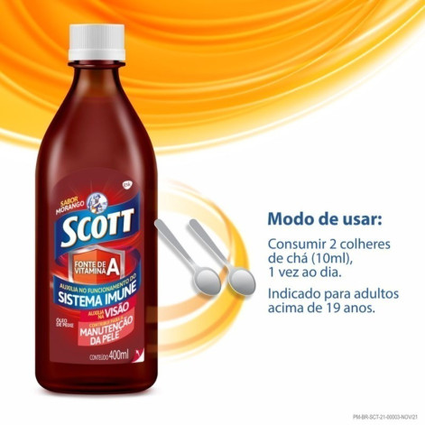 Emulsão Scott Morango 400ml Glaxosmithkline Ot1 Frasco