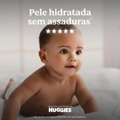 Kit Lenço Umedecido Huggies Disney Baby Hidratação e Nutrição Hipoalergênico Sem Álcool 48 unidades 4 pacotes
