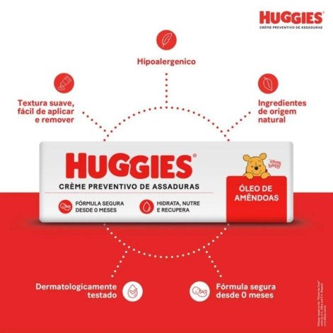 Creme Preventivo de Assaduras Huggies Supreme Care Óleo de Amêndoas 80g