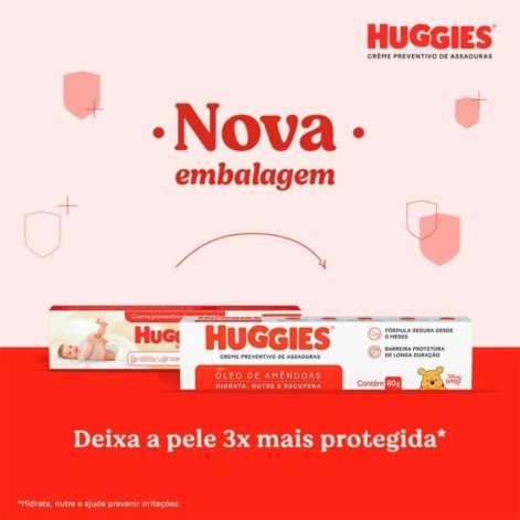 Creme Preventivo de Assaduras Huggies Supreme Care Óleo de Amêndoas 80g