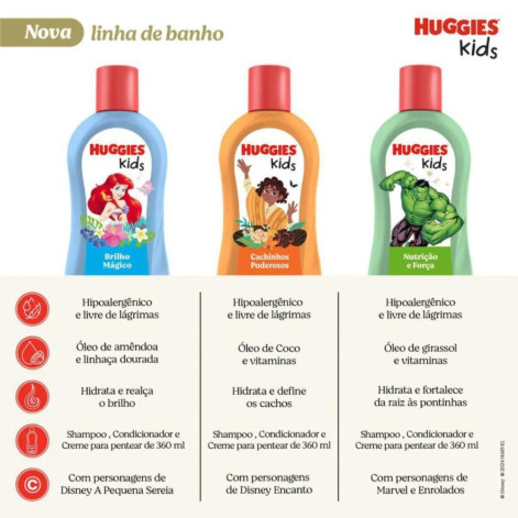 Condicionador Infantil Huggies Kids Hidratante e Brilho Mágico 360ml