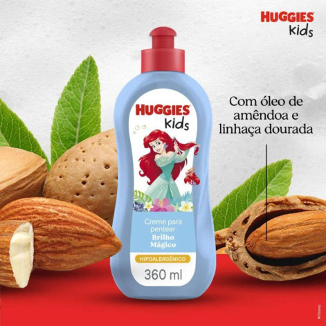 Creme Para Pentear Infantil Huggies Kids Brilho Mágico Com 360ml