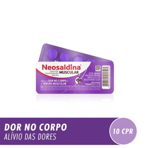 Neosaldina Muscular Dipirona 300mg + Cafeína 50mg + Citrato de Orfenadrina 35mg Com 10 Comprimidos