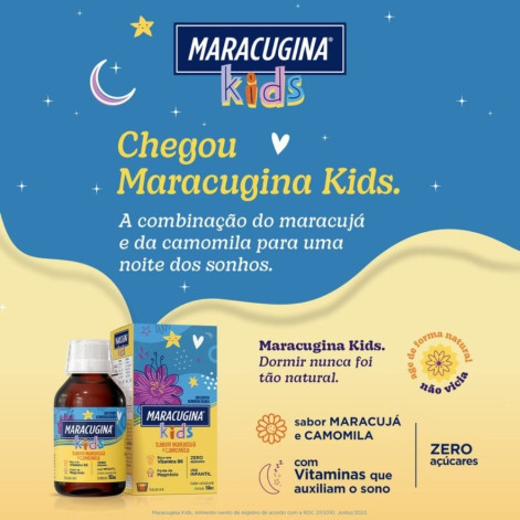 Calmante Fitoterápico Maracugina Kids Sabor Maracujá e Camomila Solução Oral 150ml