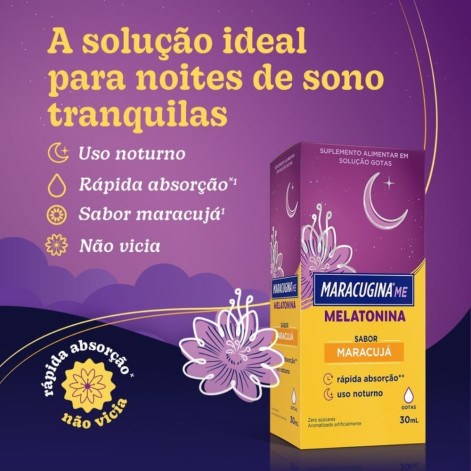 Suplemento Alimentar Maracugina Me Melatonina Sabor Maracujá Solução Gotas 30ml
