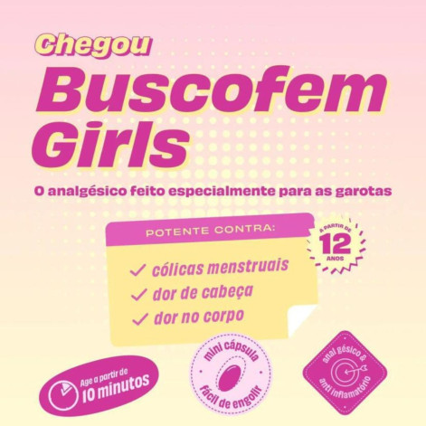 Buscofem Girls 200mg com 10 Cápsulas Moles