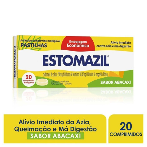 Estomazil Sabor Abacaxi Com 20 Pastilhas Mastigáveis