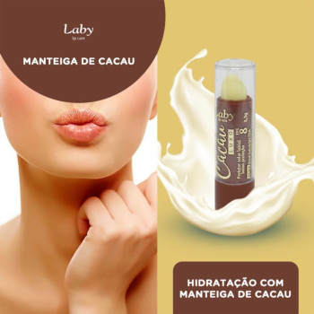 Protetor Solar Labial Laby Lip Care Manteiga de Cacau Luxo FPS 8 3,3g