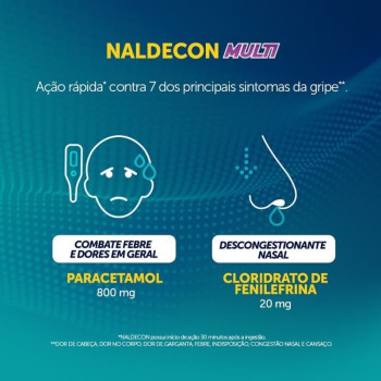 Naldecon Multi Paracetamol 800mg + Cloridrato Fenillefrina 20mg 16 comprimidos
