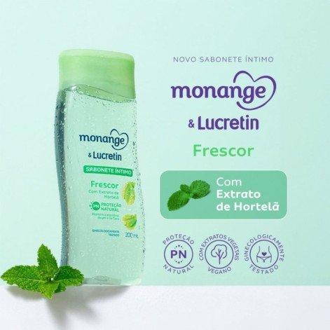 Sabonete Líquido Íntimo Monange e Lucretin Frescor 200ml