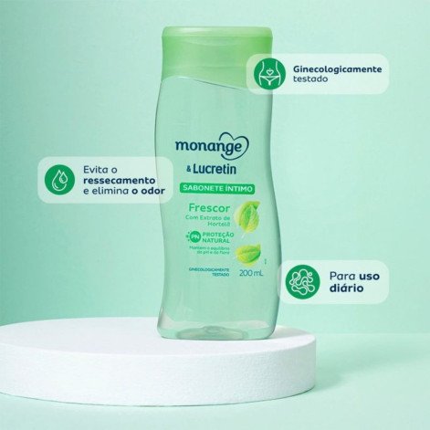 Sabonete Líquido Íntimo Monange e Lucretin Frescor 200ml