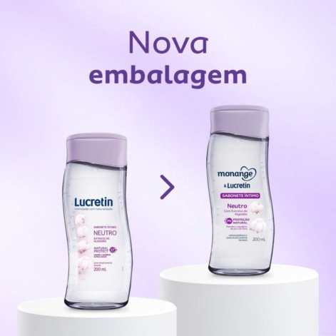 Sabonete Líquido Íntimo Monange e Lucretin Neutro 200ml
