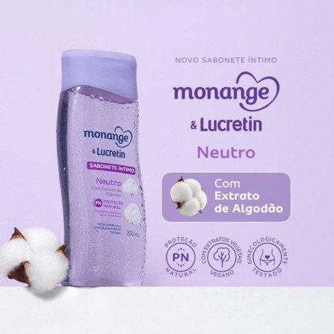 Kit Sabonete Líquido Íntimo Monange e Lucretin Neutro 2 Unidades de 200ml cada