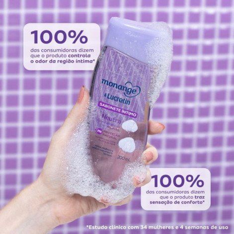 Kit Sabonete Líquido Íntimo Monange e Lucretin Neutro 2 Unidades de 200ml cada