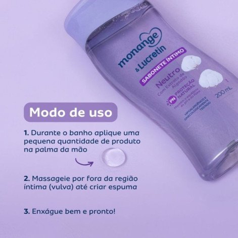 Kit Sabonete Líquido Íntimo Monange e Lucretin Neutro 2 Unidades de 200ml cada