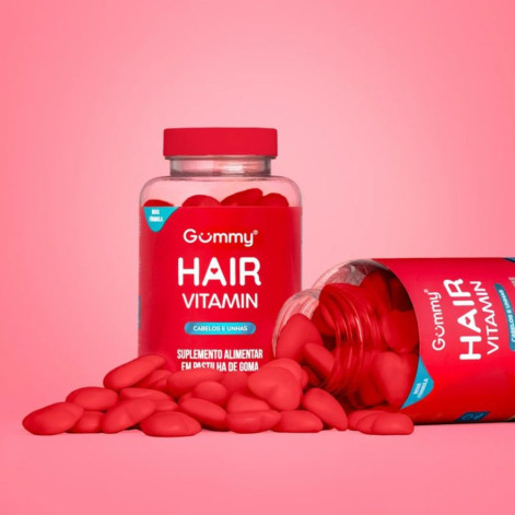 Suplemento Alimentar Gummmy Hair Vitamin Morango 60 Unidades
