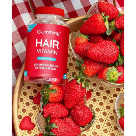 Suplemento Alimentar Gummmy Hair Vitamin Morango 60 Unidades