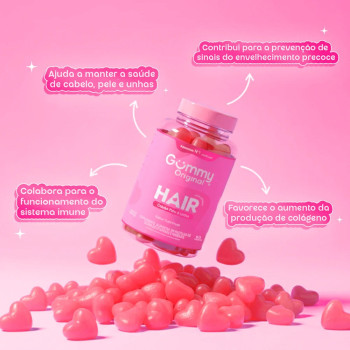 Suplemento Alimentar Gummy Hair Vitamin Tutti-Frutti - 60 unidades