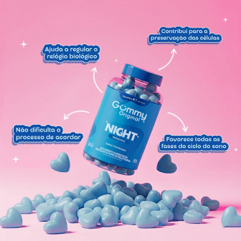 Gummy Night Melatonina Sabor Framboesa com 30 Gomas