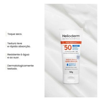 Protetor Solar Facial Helioderm 3 em 1 Fps50 50g
