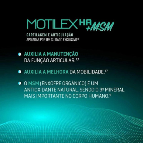 Suplemento Alimentar Motilex HA + MSM 30 Comprimidos