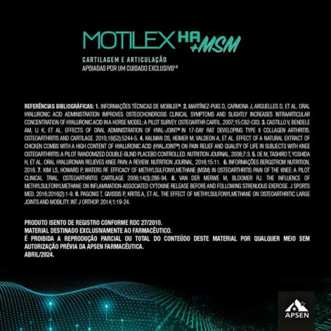 Suplemento Alimentar Motilex HA + MSM 30 Comprimidos
