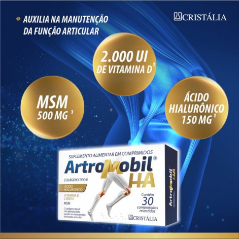 Suplemento Alimentar ArtroMobil HA Colageno II Hidrolisado + Ácido Hialurônico 30 Comprimidos