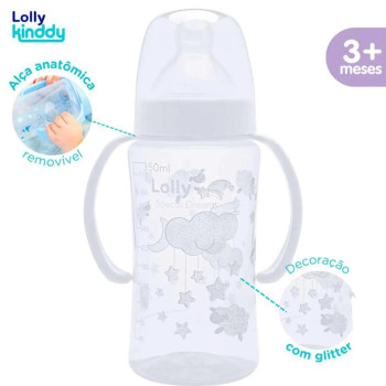 Mamadeira Lolly Big Dreams com Alça Neutro 350ml