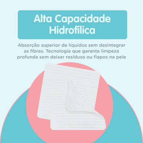 Algodão Quadrado QuadryBaby Maciez e Conforto para Higienização do Bebê - Ideal para Skincare - Caixa com 50 Unidades