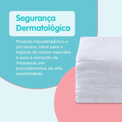 Algodão Quadrado QuadryBaby Maciez e Conforto para Higienização do Bebê - Ideal para Skincare - Caixa com 50 Unidades