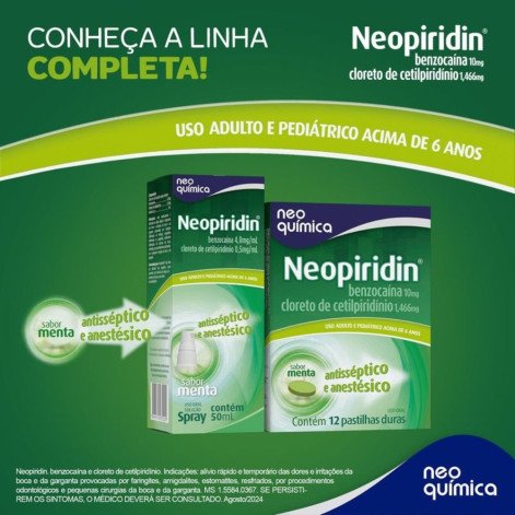 Neopiridin Spray para Garganta Sabor Menta Neo Química 50ml