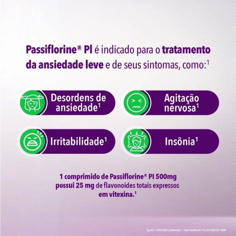 Passiflorine PI 500mg com 20 Comprimidos