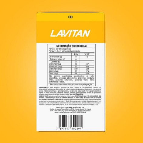 Multivitamínico Lavitan Imunidade CDZSE 30 Comprimidos