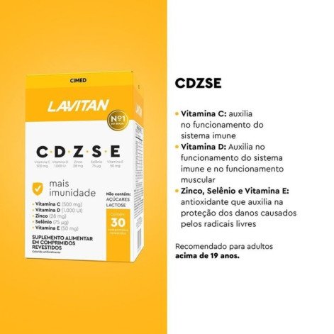 Multivitamínico Lavitan Imunidade CDZSE 30 Comprimidos