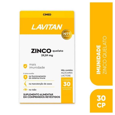 Lavitan Zinco Quelato Mais Imunidade com 30 Comprimidos Revestidos