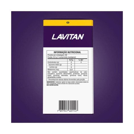 Melatonina 0,21mg Sabor Morango com 90 Comprimidos Mastigáveis Lavitan