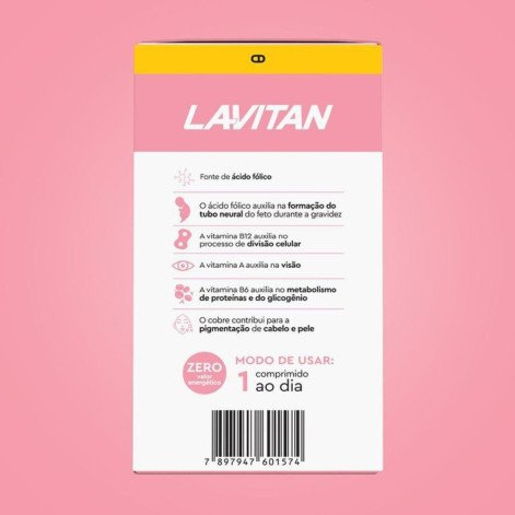 Suplemento Alimentar Lavitan Pré-Natal 30 Comprimidos