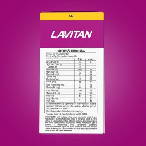 Suplemento Alimentar Lavitan AZ Mulher 60 Comprimidos