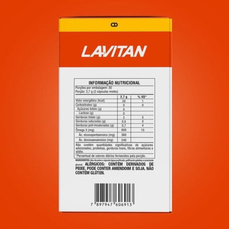 Lavitan Ômega 3 1000mg 60 Cápsulas Gelatinosas