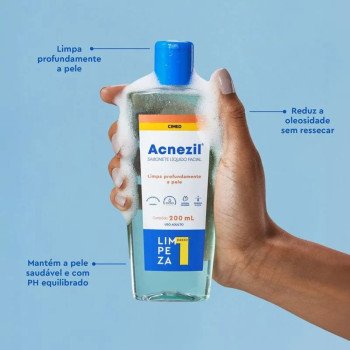 Sabonete Líquido Facial Anti Acne Acnezil Antisséptico 200ml