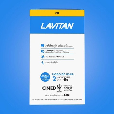 Lavitan Calcio 600mg + 200ui Vitamina D3 Suplemento com 60 comprimidos - Cimed