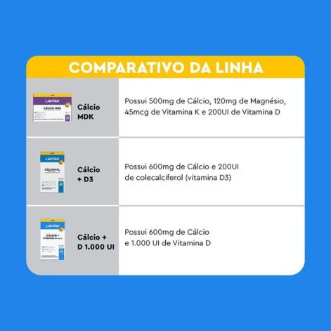 Lavitan Calcio 600mg + 200ui Vitamina D3 Suplemento com 60 comprimidos - Cimed