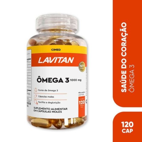Suplemento Vitamínico Ômega 3 1000mg Com 120 Cápsulas Lavitan Cimed