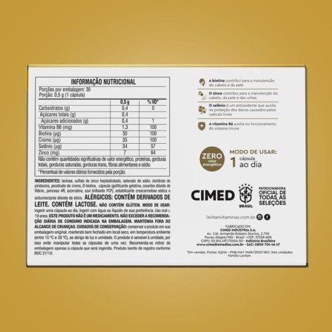 Multivitamínico Lavitan Cabelos E Unhas 30 Cápsulas