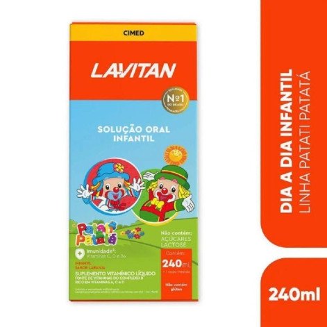 Polivitamínico Infantil Lavitan Kids Solução Oral Laranja 240ml