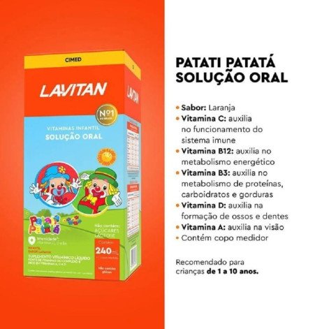 Polivitamínico Infantil Lavitan Kids Solução Oral Laranja 240ml