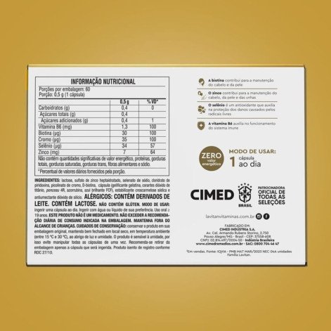 Multivitamínico Lavitan Cabelos E Unhas 60 Capsulas