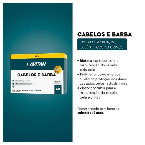 Lavitan Hair Men Cabelos e Barba 60 Cápsulas